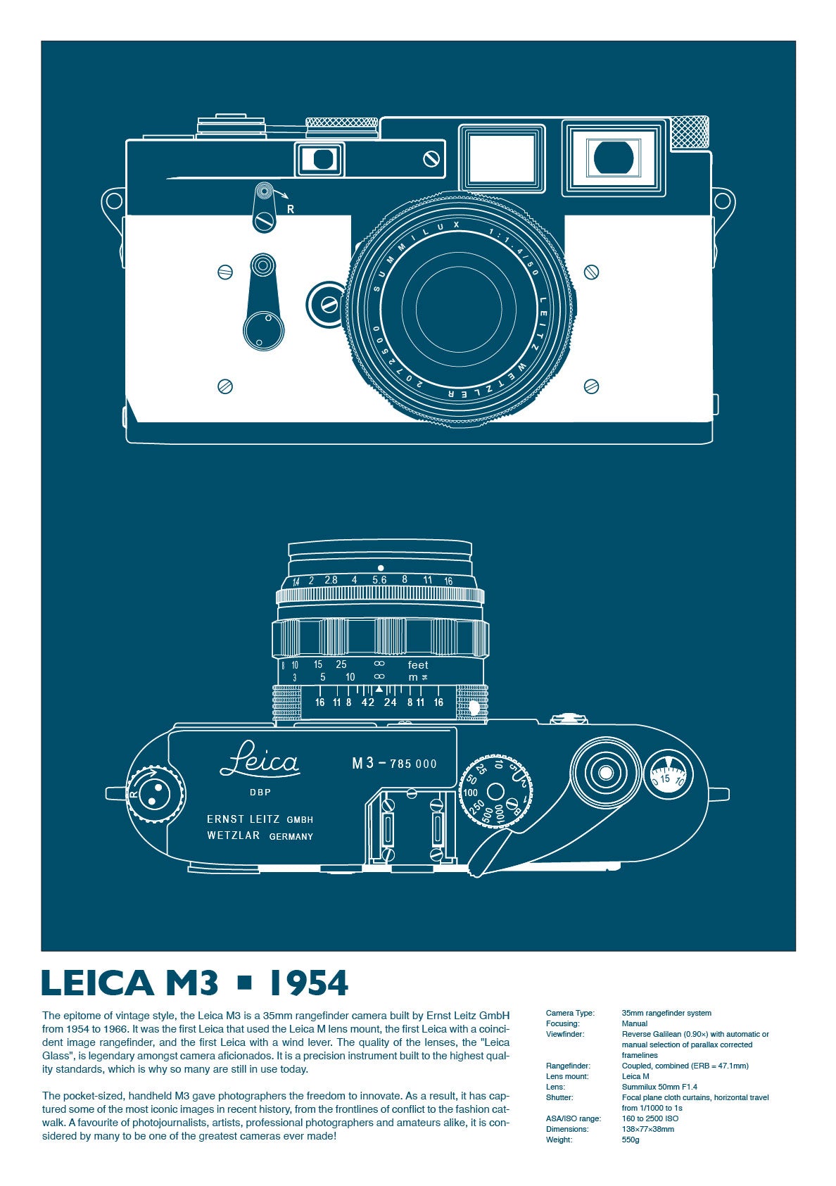 Leica M3 Duo - Limited Edition Print - Blue Edition