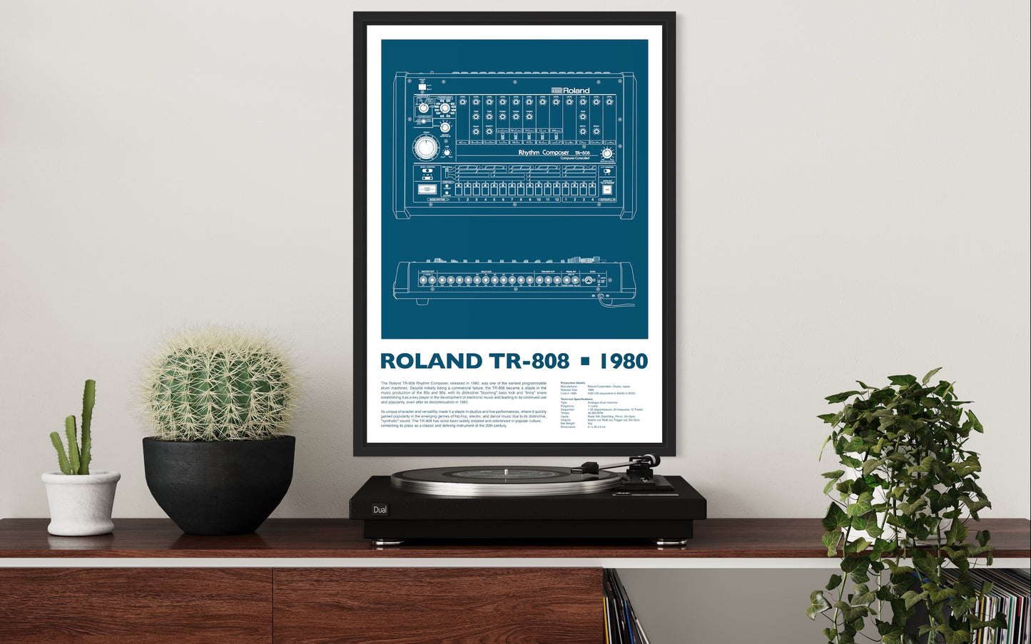 Roland TR-808 - Limited Edition Art Print - Blue Edition