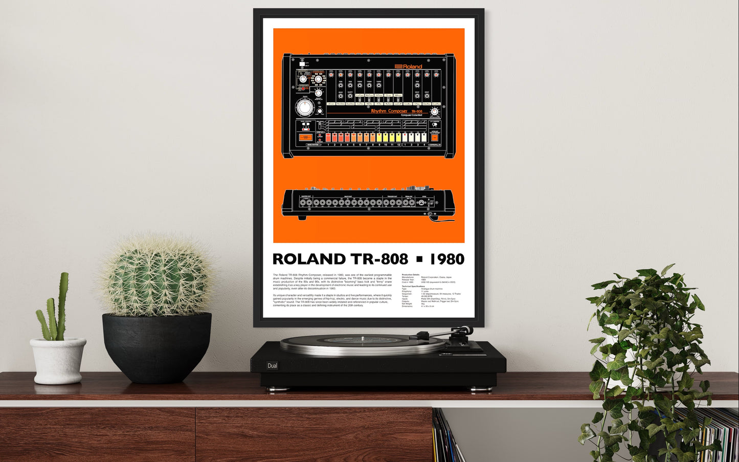 Roland TR-808 - Limited Edition Art Print - Orange Edition